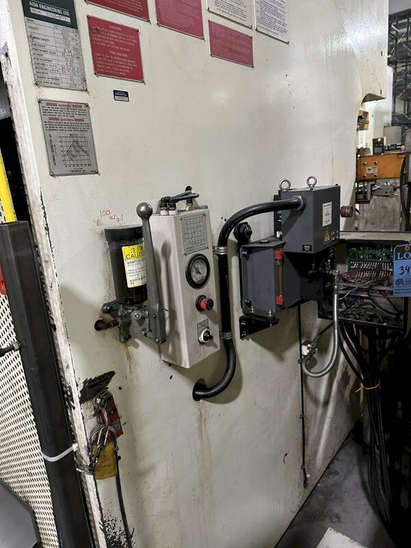 220 Ton, Aida #NC1-2000(2), single crank gap frame press, 9.84" stroke, 17.72"Shut Height, 4.33"ram adj. - Image 8