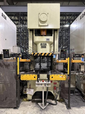 220 Ton, Aida #NC1-2000(2), single crank gap frame press, 9.84" stroke, 17.72"Shut Height, 4.33"ram adj. - Image 2