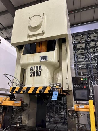 220 Ton, Aida #NC1-2000(2), single crank gap frame press, 9.84" stroke, 17.72"Shut Height, 4.33"ram adj. - Image 7