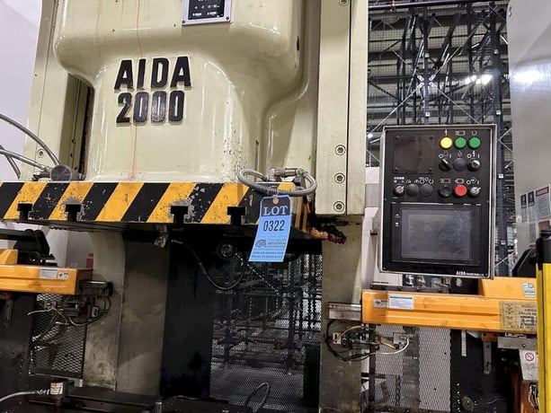 220 Ton, Aida #NC1-2000(2), single crank gap frame press, 9.84" stroke, 17.72"Shut Height, 4.33"ram adj. - Image 8