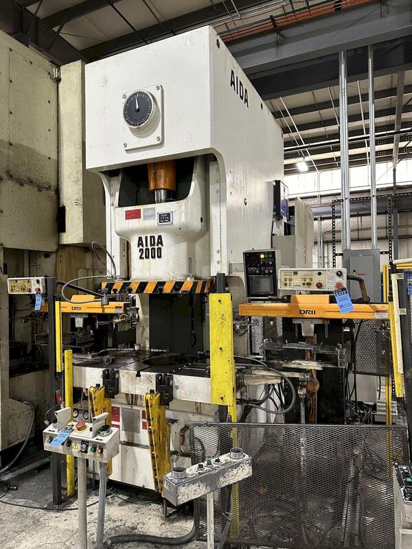 220 Ton, Aida #NC1-2000(2), single crank gap frame press, 9.84" stroke, 17.72"Shut Height, 4.33"ram adj. - Image 1