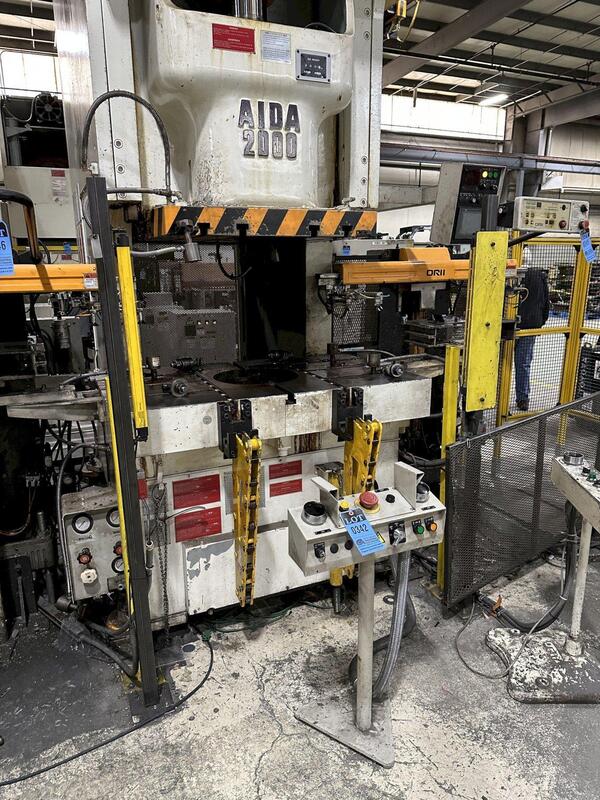 220 Ton, Aida #NC1-2000(2), single crank gap frame press, 9.84" stroke, 17.72"Shut Height, 4.33"ram adj. - Image 4