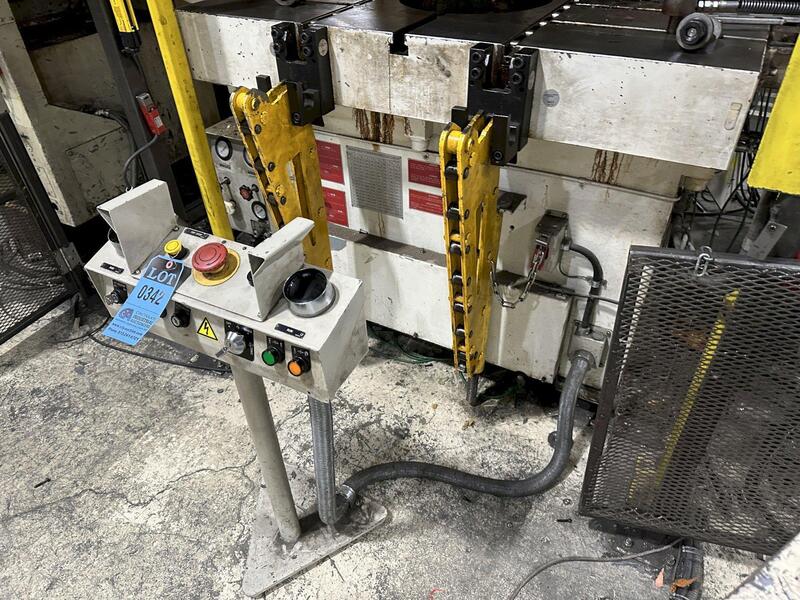 220 Ton, Aida #NC1-2000(2), single crank gap frame press, 9.84" stroke, 17.72"Shut Height, 4.33"ram adj. - Image 9