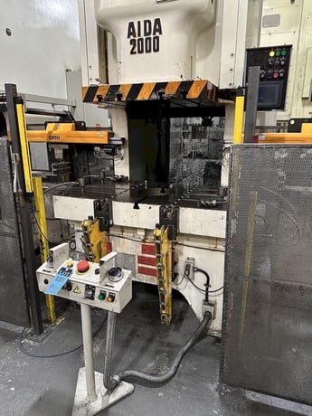 220 Ton, Aida #NC1-2000(2), single crank gap frame press, 9.84" stroke, 17.72"Shut Height, 4.33"ram adj. - Image 6