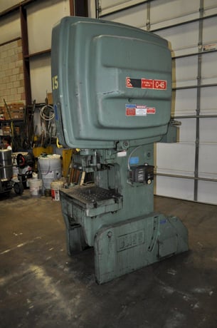 45 Ton, Bliss #C-45, OBI press, 3" stroke, 12.25" Shut Height, 3" ram adj., 120 SPM, 29.5"x18"bed, air clutch - Image 1