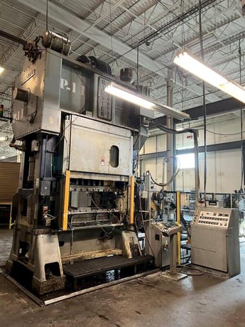 300 Ton, Minster #E2-300-60-36, straight side double crank press, 6" stroke, 32" Shut Height, 6" ram adj. - Image 1