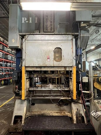 300 Ton, Minster #E2-300-60-36, straight side double crank press, 6" stroke, 32" Shut Height, 6" ram adj. - Image 2