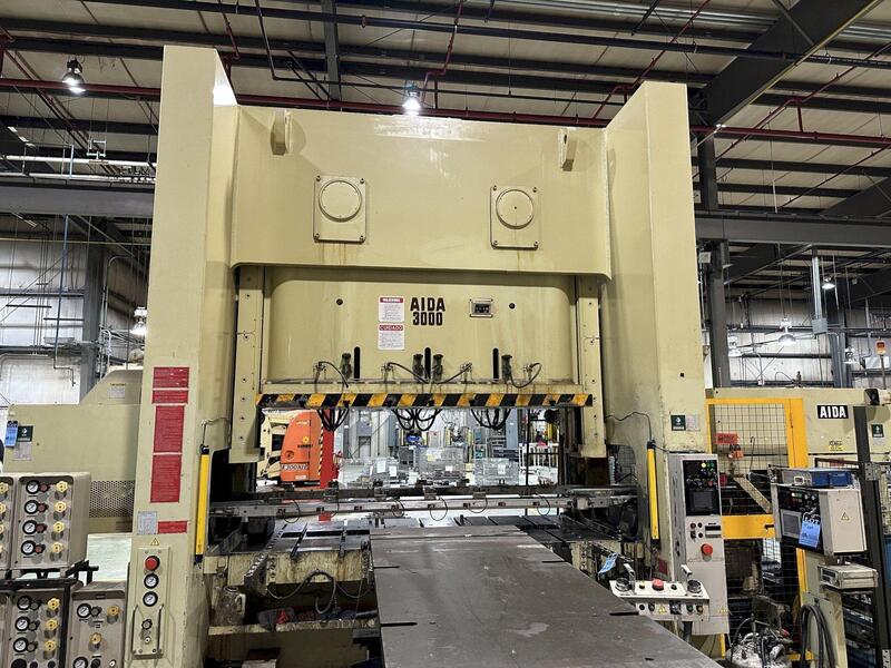 330 Ton, Aida #NC2-3000(2)E, straight side double crank press, 11" stroke, 23" Shut Height, 3.93"ram adj. - Image 2