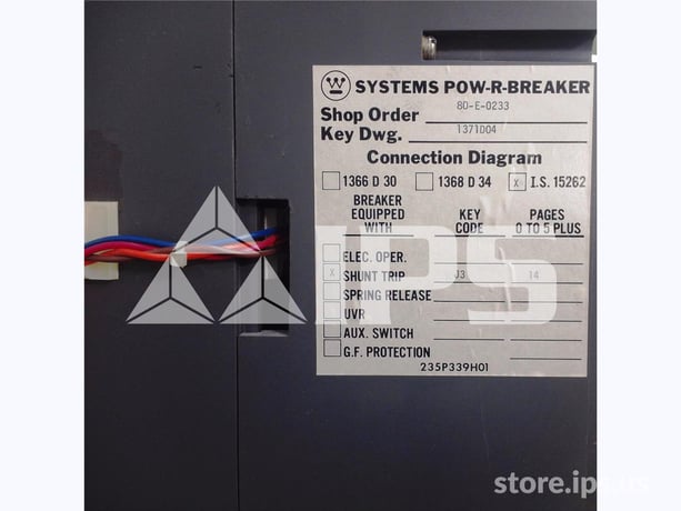 4000 Amps WH Spb-100 Mo/bi (spb100) Pow-r Trip 7, 4000 Amps Rp, 4000 Amps Ct, 120 Volts AC Shunt Trip, Aux - Image 3