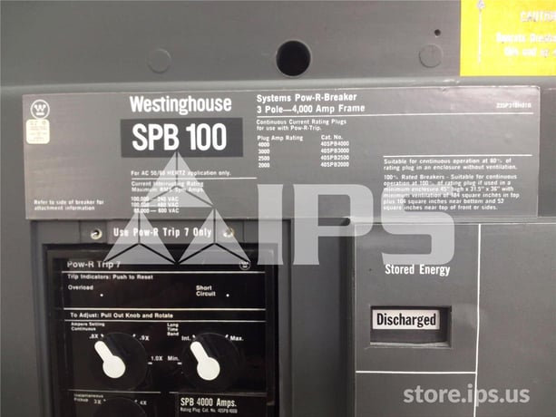 4000 Amps WH Spb-100 Mo/bi (spb100) Pow-r Trip 7, 4000 Amps Rp, 4000 Amps Ct, 120 Volts AC Shunt Trip, Aux - Image 5
