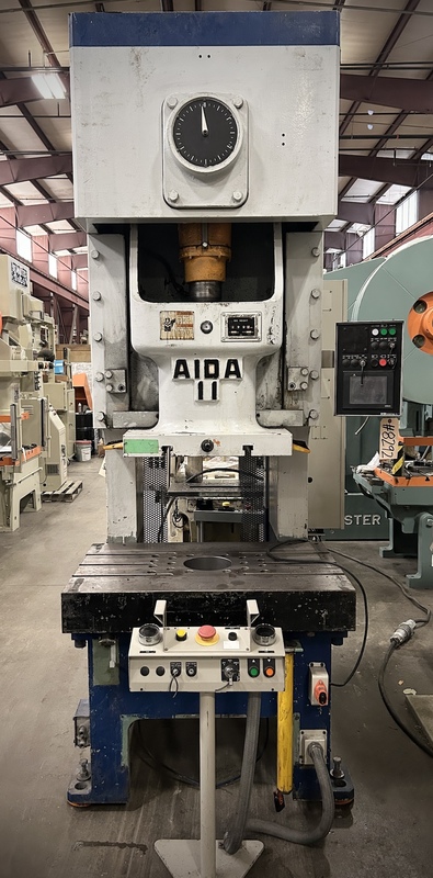 121 Ton, Aida #NC1-11(2)-B, back gear obi press, 7.1" stroke, 26.2" between housing, 35-70 SPM, 3.5" adj, 1983 - Image 2
