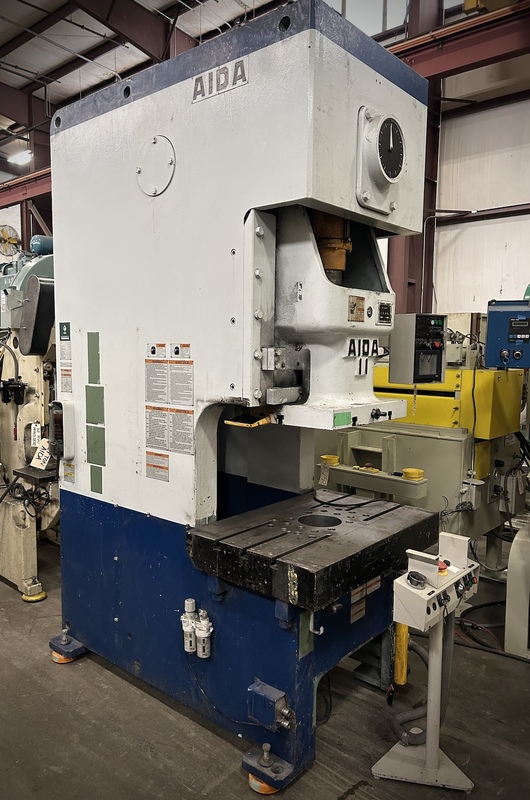 121 Ton, Aida #NC1-11(2)-B, back gear obi press, 7.1" stroke, 26.2" between housing, 35-70 SPM, 3.5" adj, 1983 - Image 3
