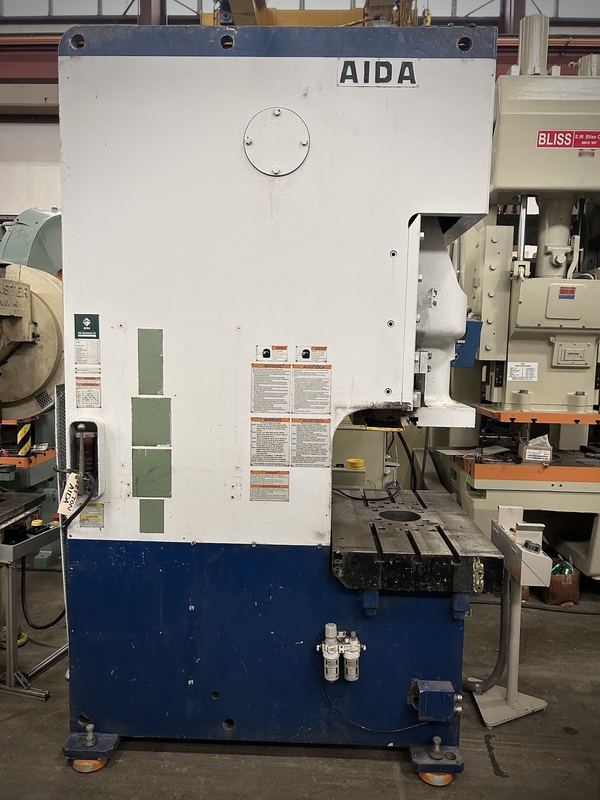 121 Ton, Aida #NC1-11(2)-B, back gear obi press, 7.1" stroke, 26.2" between housing, 35-70 SPM, 3.5" adj, 1983 - Image 4