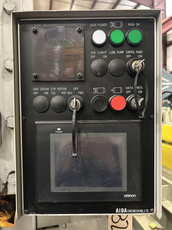 121 Ton, Aida #NC1-11(2)-B, back gear obi press, 7.1" stroke, 26.2" between housing, 35-70 SPM, 3.5" adj, 1983 - Image 8