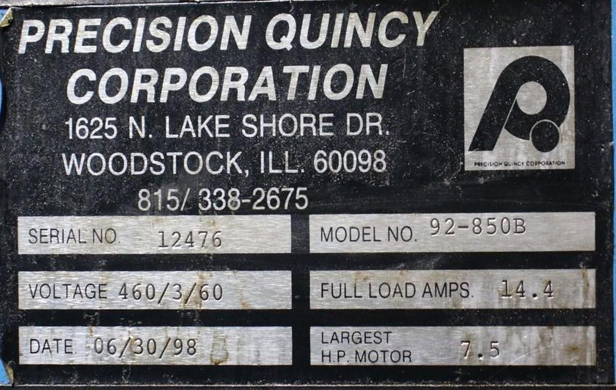 60" width x 72" H x 96" L Precision Quincy #92-850B, Gas Fired Walk-In Oven, 850&deg;F, Solvent Rated, Class A - Image 3