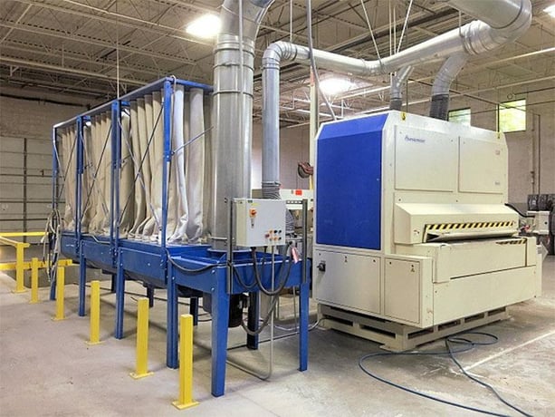 Heesemann #KSA-8, Lacquer/Sealer Sander, 80.7" x 128" abrasive belt, 35 & 42 HP dual speed motor, 9.8" - Image 1