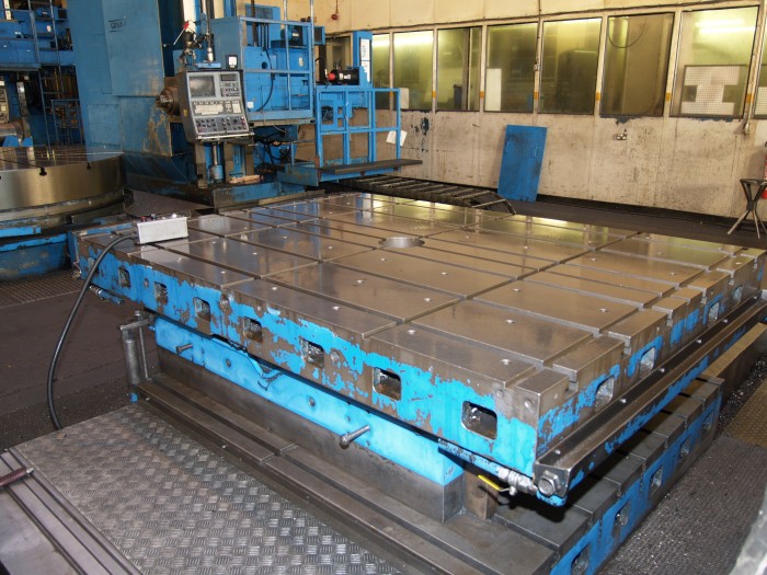 72" x 96" Giddings & Lewis manual rotary table on CNC W-Axis slide, 20 ton capacity, #20107-IS - Image 1