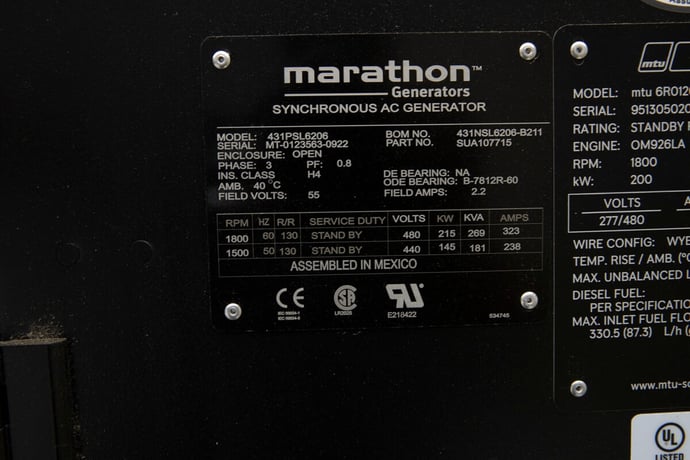 200 kW MTU #6R0120-DS200, Diesel Generator, Tier3, Benz #OM926LA engine, fuel tank, unused, 2022 - Image 6