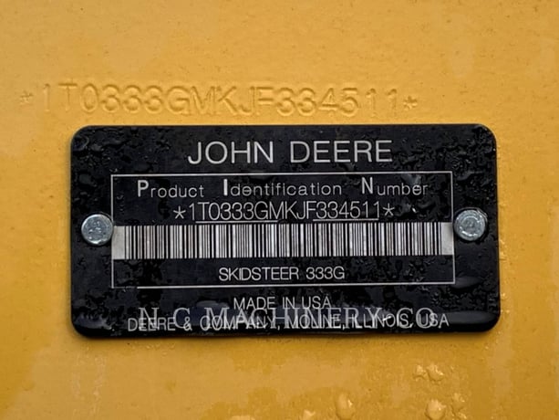 John Deere 333G, Skid Steer Loader, S/N: 334511, 2018 - Image 6