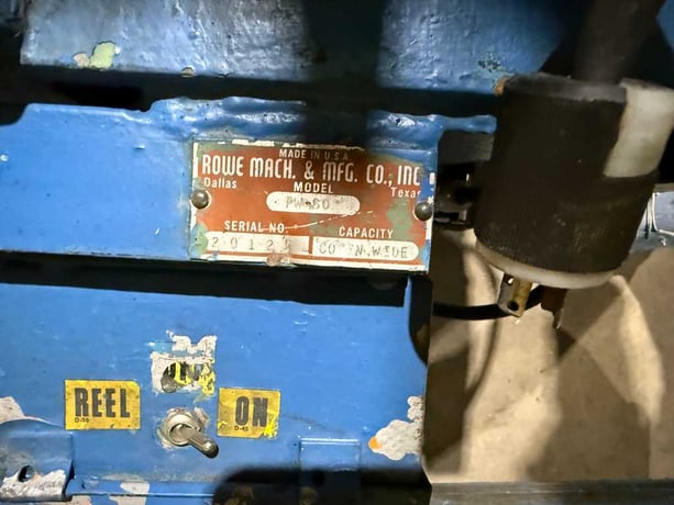 Rowe #PW-60, Paper Winder, 60" shaft, AS IS - Image 3