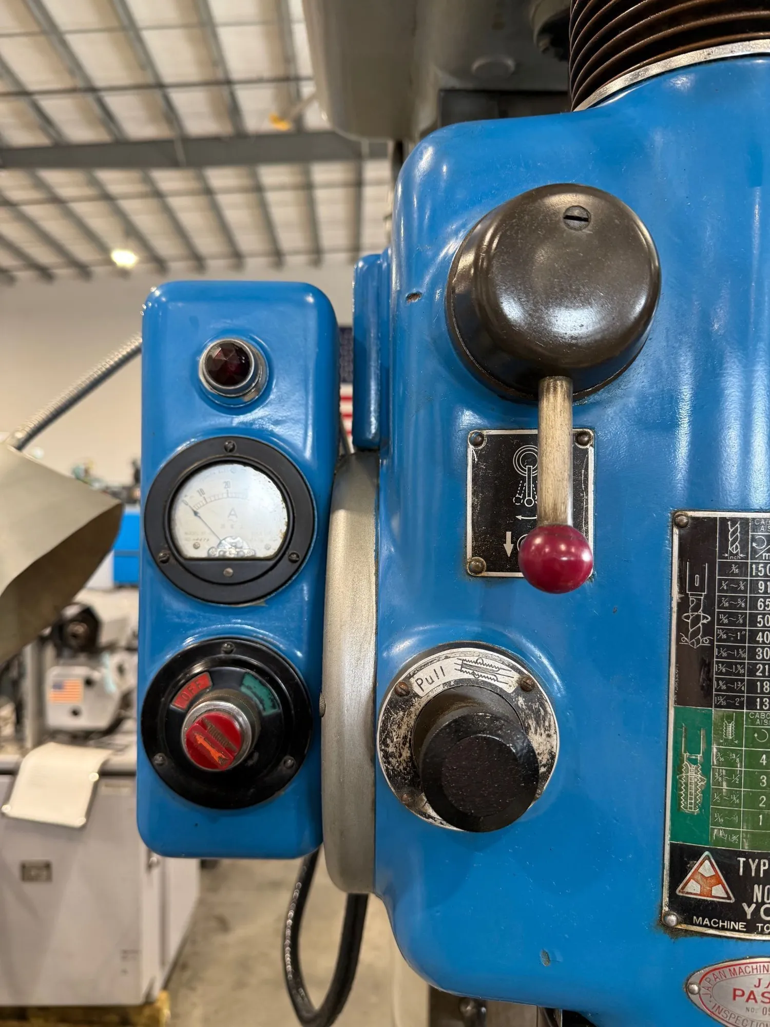 25" Yoshida #YUD-650, Heavy Duty Drill Press Tapping, 16.25" x 21" table, 2" mild steel drilling, 1.5" mild - Image 10