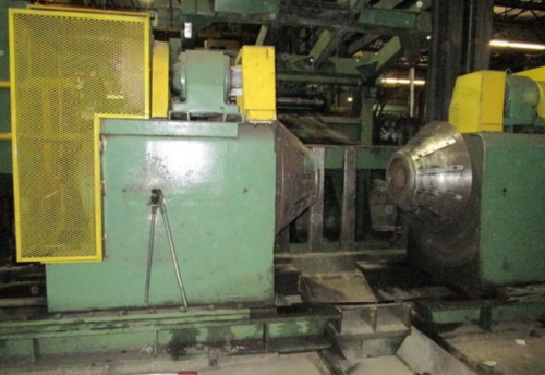 50000 lb. Cincinnati, double cone uncoiler with coil car, 72" width, 20"-30" ID, air clutches - Image 1