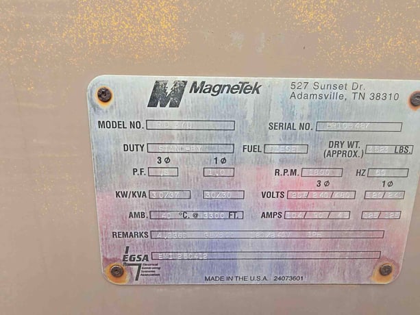 30 KW Magnetek Perkins #RD370, Diesel Generator, 1 & 3PH, 1115 Hrs, 1998 - Image 10