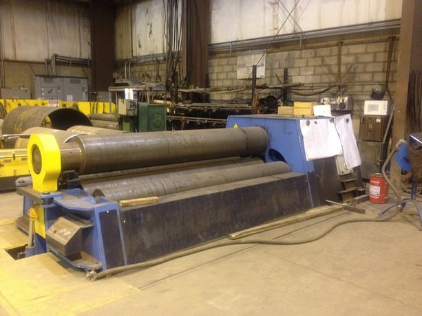 10' x 1.575" M.G. #MH-340, 4 roll double initial pinch hyd.plate bending machine, 2012 - Image 1