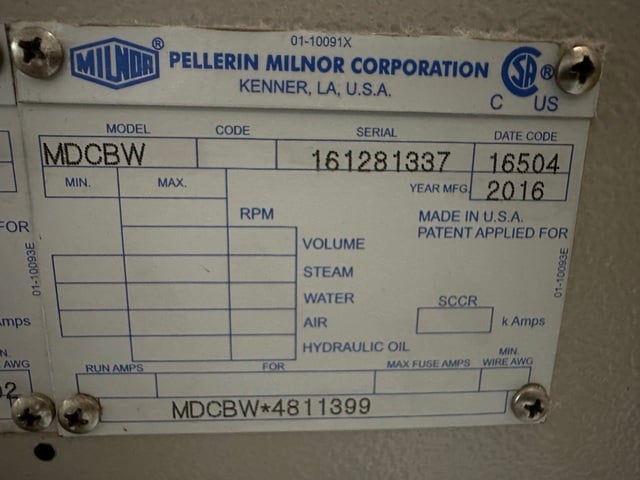 150 Lb. Milnor #76039L3F, Pulseflow CBW, 6-Module, 30/115 psi Steam, 5/75 psi Water, 85/110 psi Air, 208 V - Image 6