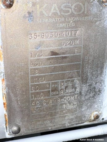 24" Kason #K-24-2-SS-P, portable Stainless Steel screener, 1/3 HP motor, 1140 RPM, 460 V., 3-phase - Image 5