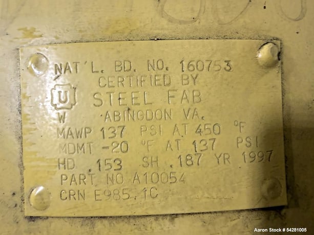 Steel Fab, 300 gallon Compressed Air Receiver Tank, Carbon Steel, 137 psi, 0.153" head thickness, 0.187" - Image 6