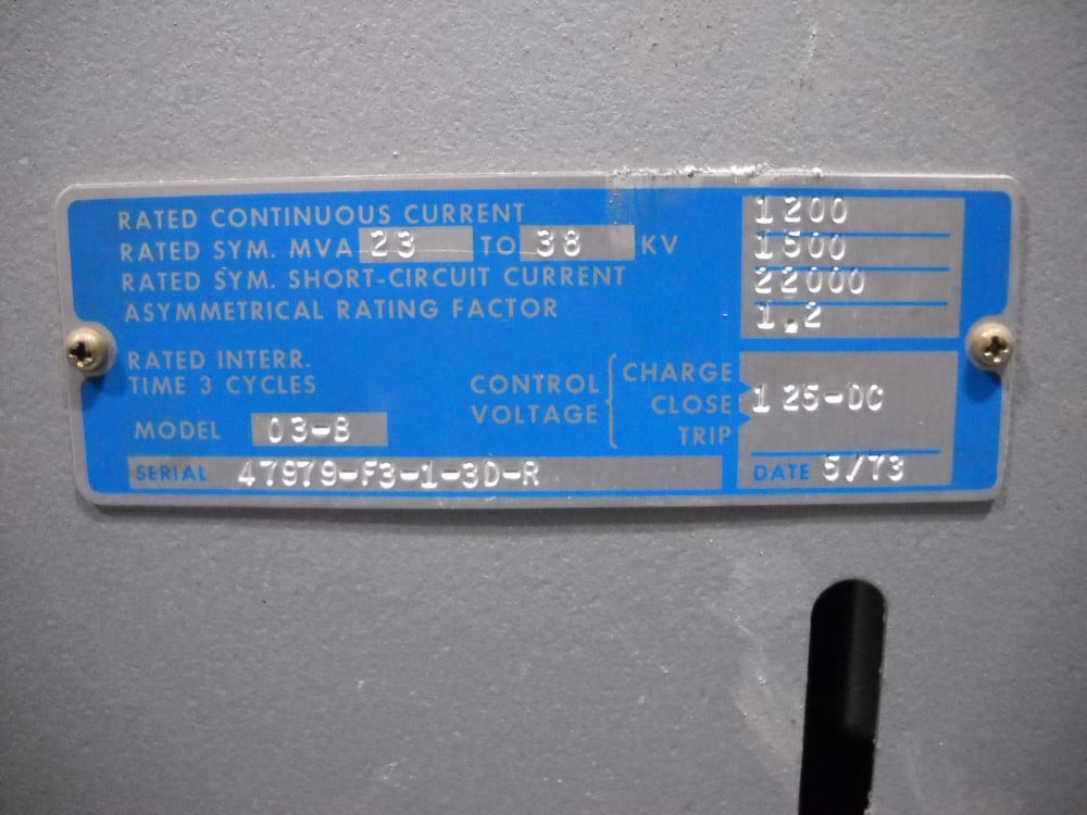 1200 Amps, ITE, 38HKV-1500, 125 DC control, Model 03-B - Image 4