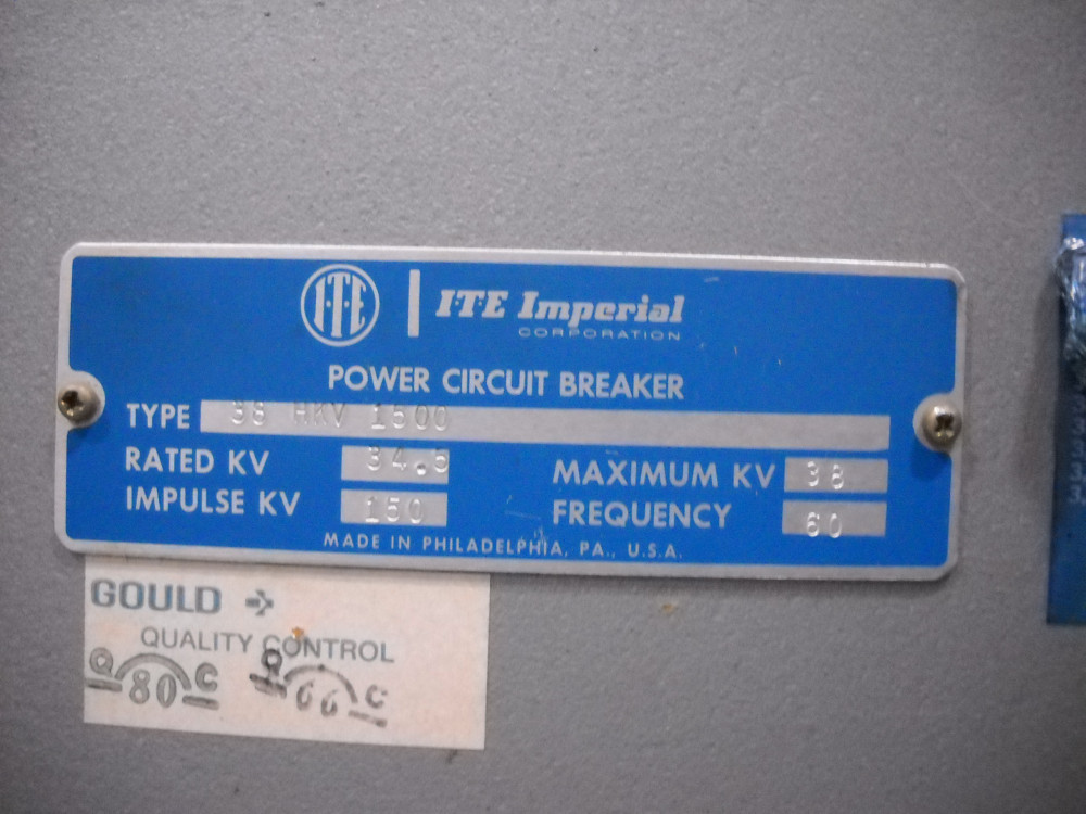 1200 Amps, ITE, 38HKV-1500, 125 DC control, Model 03-B - Image 5
