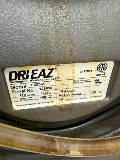Dri-Eaz #DrizAir-1200, Portable Professional Dehumidifier, 15 gallons/day, Hot-gas bypass, rotomolded housing - Image 4