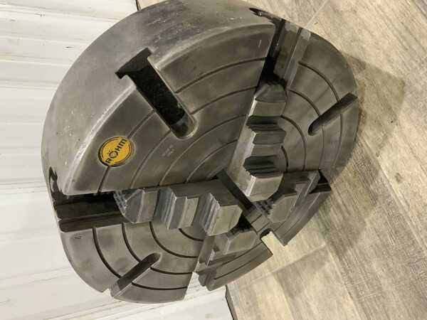 12" Rohm, 4-jaw lathe chuck, 3-3/4" chuck width, 3" hole in center, D1-6 backing - Image 4