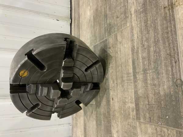 12" Rohm, 4-jaw lathe chuck, 3-3/4" chuck width, 3" hole in center, D1-6 backing - Image 5