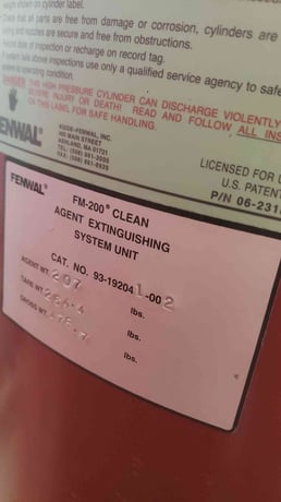 207 lbs. Fenwal, FM-200 Agent, Fire Suppression System - Image 2