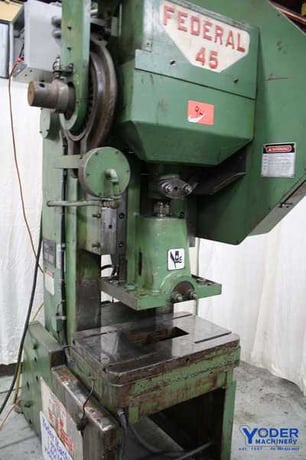 45 Ton, Federal, OBI press, 3" stroke, 11.5" Shut Height, 120 SPM, air clutch & brake, 1992, #63515 - Image 4