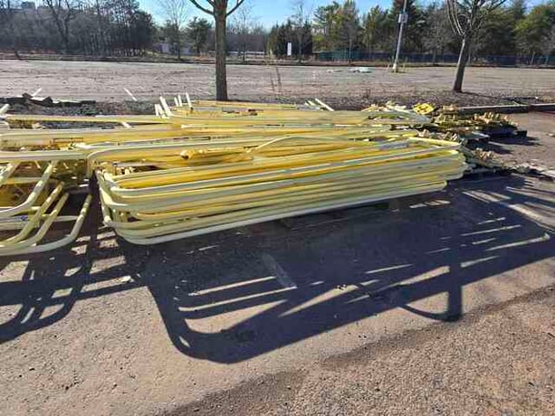 Lot of Cat Walk, Ramp, Railings, Decking, Bases Steel / Iron Material Over 100 Pieces - Image 9