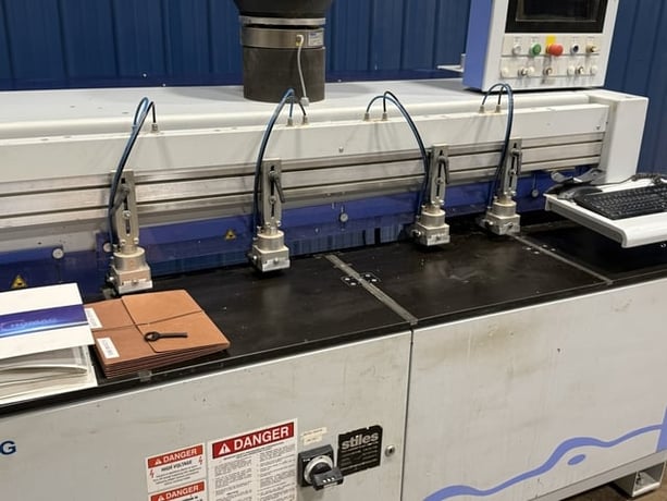 Homag #ABD050, Glue & Dowel Machine, 31.5" x 49.2" max, 2.36" thick max, 7500 RPM, 2017 - Image 9