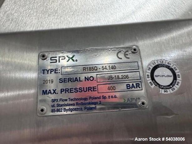 SPX-APV #R185Q-54.140, Homogenizer, 400 bar, 6000 PSI, Stainless Steel, 2018 - Image 8