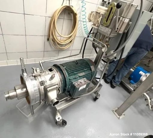 Fryma Koruma #MZ-130/B, Toothed Colloid Mill, 25 HP, 700-7000 L/hr, Sanitary, High Shear Mixer, on cart - Image 1