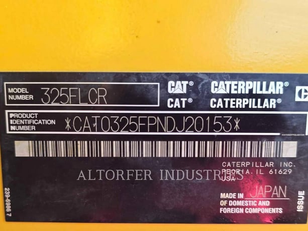 Caterpillar 325FL CR, Crawler Excavator, 3117 hours, S/N: NDJ20153, 2018 - Image 6