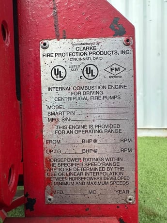 Clarke #JW6HU40, Fire Pump System, 300 BHP @ 2100 RPM, 2500 GPM, 300 psi max. water pressure, 120 Volt - Image 8