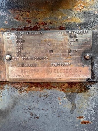 450 HP 1780 RPM General Electric #5K509AN2330A, AC Motor, Frame 509Z, 500 amps, 460 Volt - Image 8