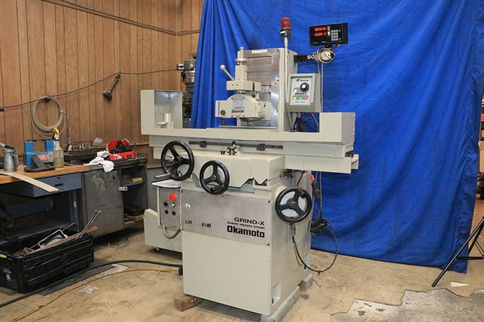 Okamoto #L-618B, Spindl Surface Grinder, 6" x 18" capacity, 2 HP, 3450 RPM, 8" x 11/2" x 1-1/4" wheel - Image 1