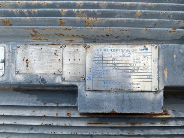 350 HP 1185 RPM Teco Westinghouse #AEHGTK, Industrial Motor, Frame 5011C, 4160 Volts - Image 9