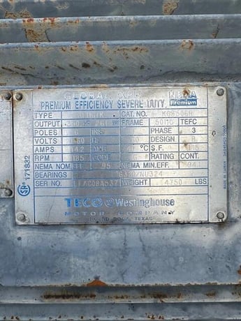 350 HP 1185 RPM Teco Westinghouse #AEHGTK, Industrial Motor, Frame 5011C, 4160 Volts - Image 10