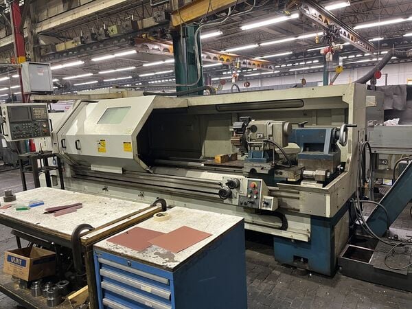 Romi #M27, CNC Lathe, 27" swing, 114" machining length, 15" chuck, 30 HP, 1800 RPM, tailstock, 2002 - Image 2
