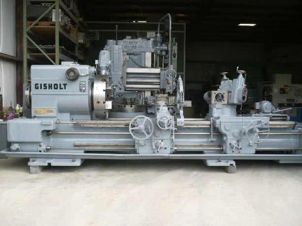No. 5L Gisholt, saddle type turret lathe, 40" swing o/ways, 97-1/2" center, 280 RPM, A-20, 32" 3-Jaw chuck - Image 8